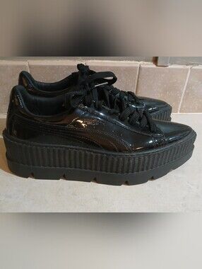 Puma Fenty x Pointy Creeper in the patent black colorway 7.5